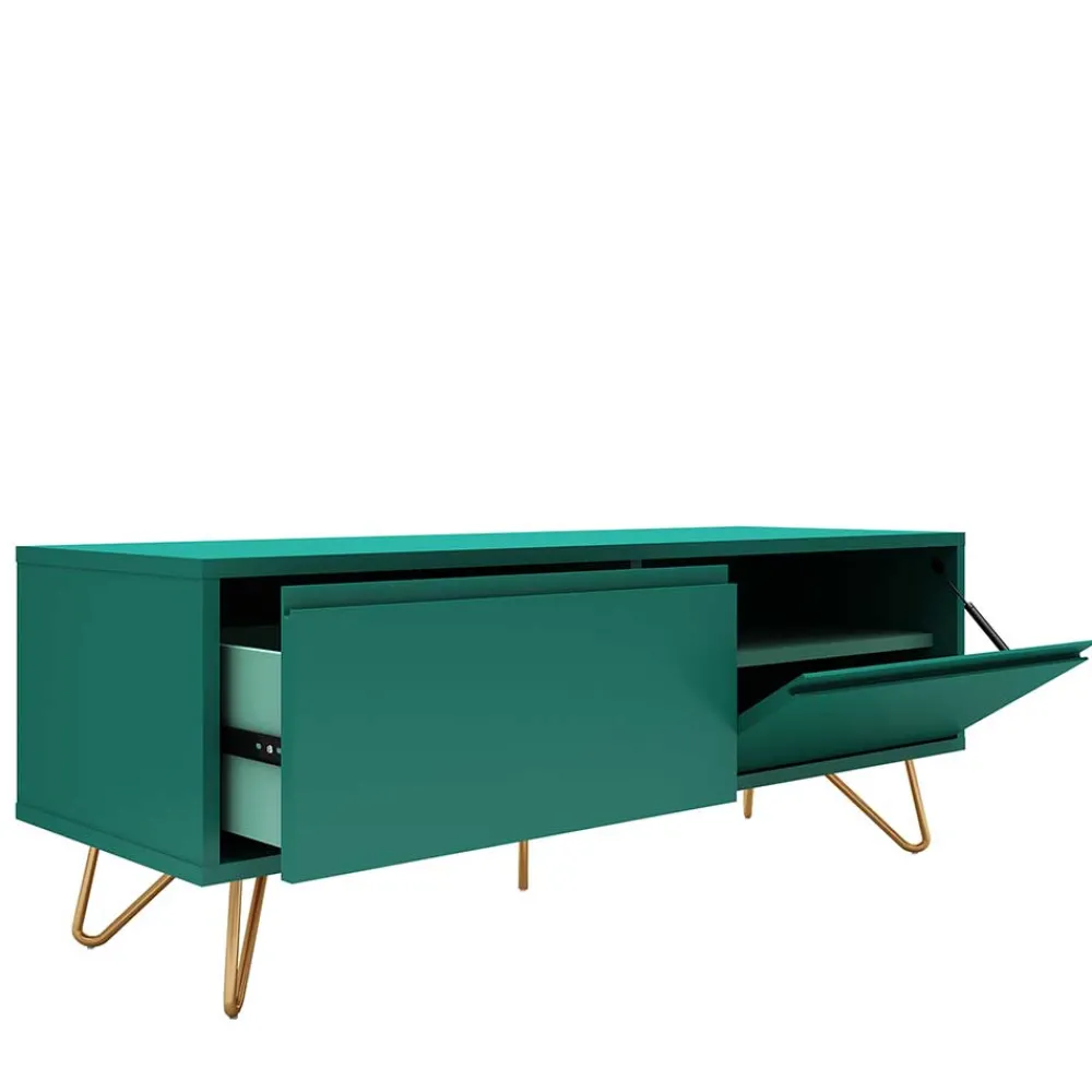 Wohnen Tv & Hifi-Möbel|Lowboards<120x45x40 TV Board in Grün lackiert - Ricriava