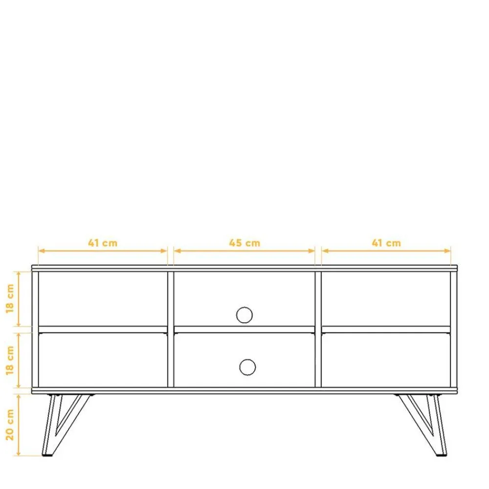 Wohnen Tv & Hifi-Möbel|Lowboards<136x61x45 TV Element aus massiver Wildeiche - Mandirov