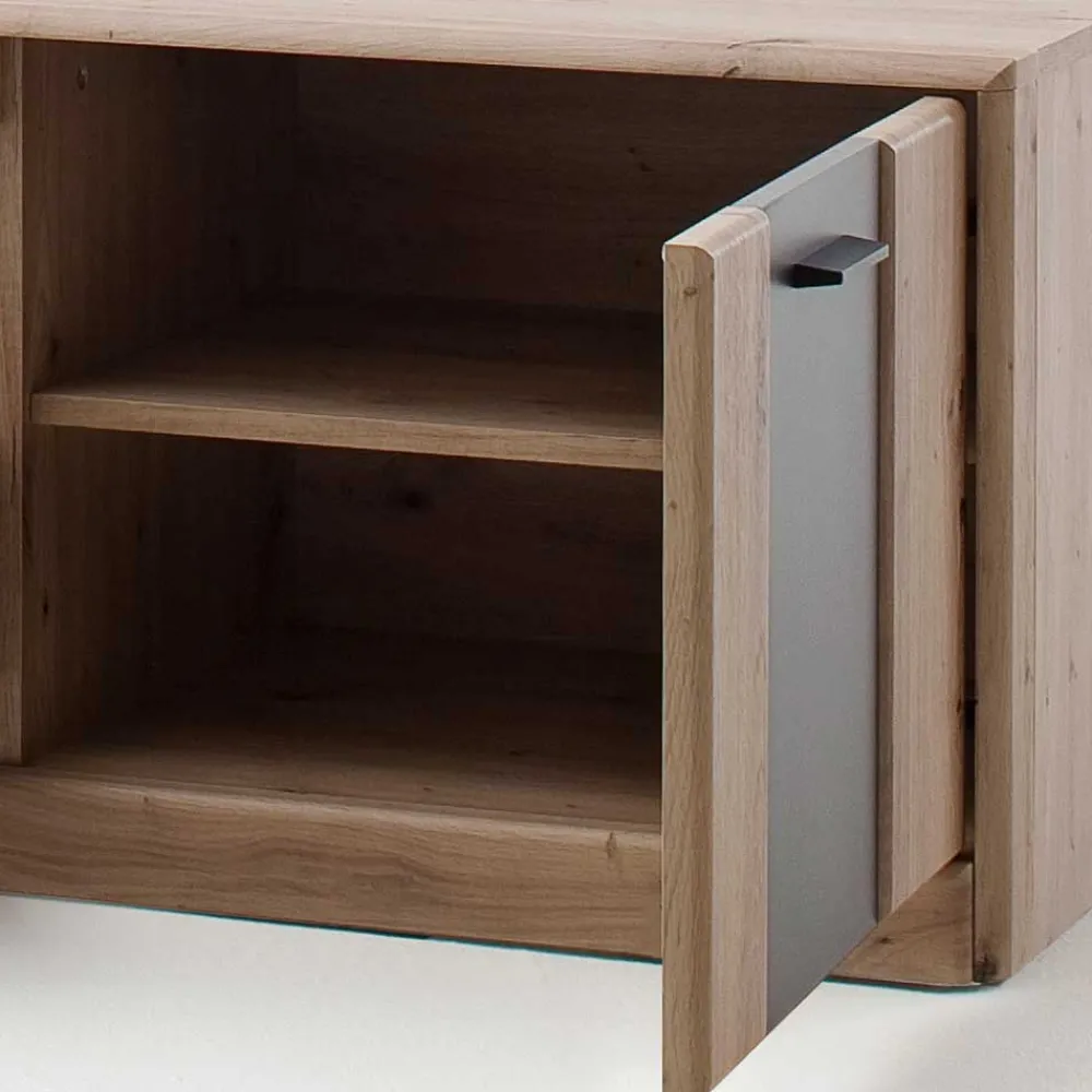 Wohnen Tv & Hifi-Möbel|Lowboards<179x50x51 TV Element in Eichefarben & Grau - Larinca