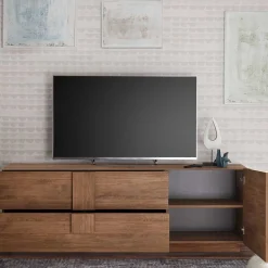 Wohnen Lowboards|Tv & Hifi-Möbel<181x63x44 TV Kommode in Holzoptik - Basento