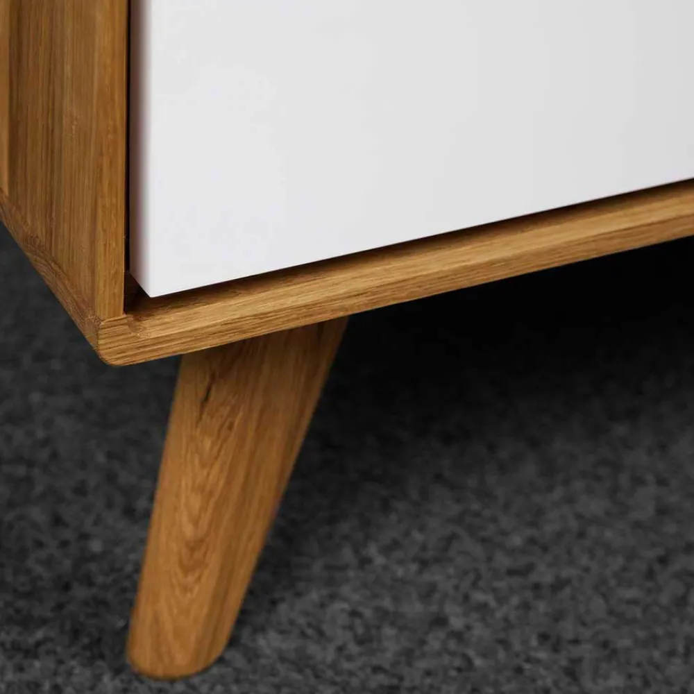 Wohnen Lowboards<120x48x40 TV Kommode in Wildeiche mit Weiß - Diesta I