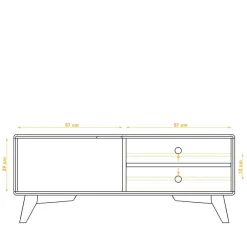 Wohnen Lowboards<120x48x40 TV Kommode in Wildeiche mit Weiß - Diesta I