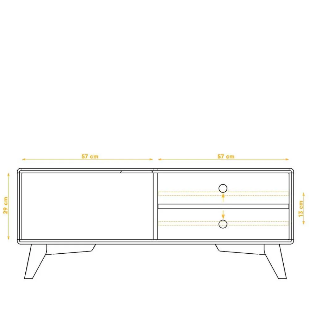 Wohnen Lowboards<120x48x40 TV Kommode in Wildeiche mit Weiß - Diesta I