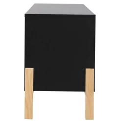Wohnen Tv & Hifi-Möbel|Lowboards<140x52x35 TV Lowboard in Schwarz & Pinie Natur - Estrevin