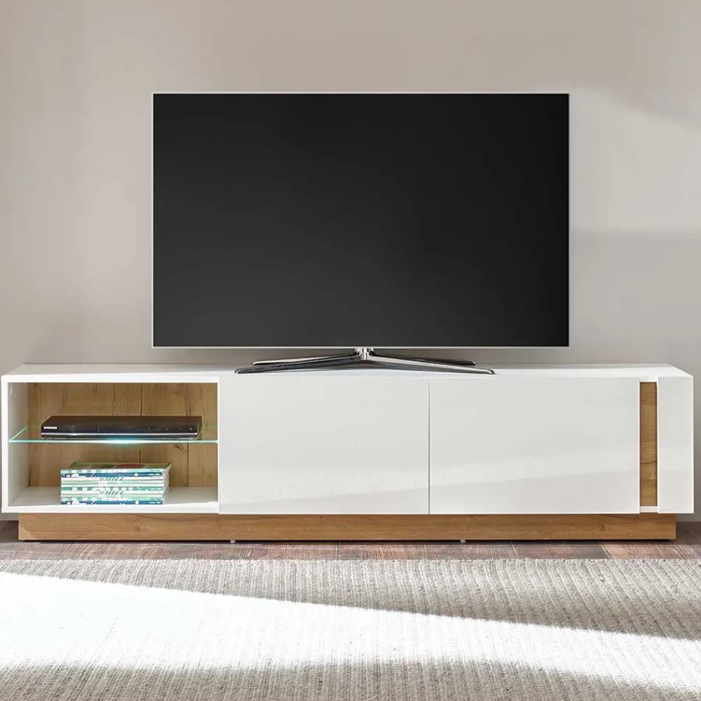 Wohnen Tv & Hifi-Möbel|Lowboards<188x46x40 TV Lowboard mit 2 Klappen - Myrda