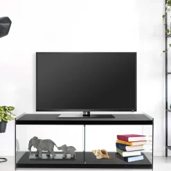 Wohnen Tv & Hifi-Möbel|Lowboards<120x45x60 TV Regal in Schwarz lackiert - Voreno