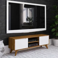 Wohnen Tv & Hifi-Möbel|Lowboards<134x48x40 TV Schrank mit Türen & Fächern - Diesta