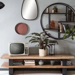 Wohnen Tv & Hifi-Möbel|Lowboards<140x36x40 TV Tisch aus Akazie Massivholz - Varabera