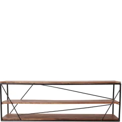 Wohnen Tv & Hifi-Möbel|Lowboards<140x47x40 TV Tisch Regal aus Massivholz & Stahl - Offia