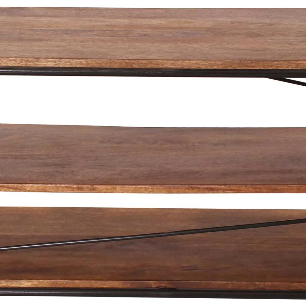 Wohnen Tv & Hifi-Möbel|Lowboards<140x47x40 TV Tisch Regal aus Massivholz & Stahl - Offia