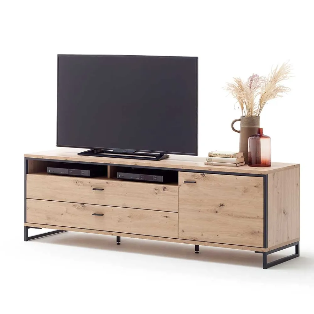 Wohnen Tv & Hifi-Möbel|Lowboards<183x60x50 TV Unterschrank in Eiche Holzoptik - Nikdus