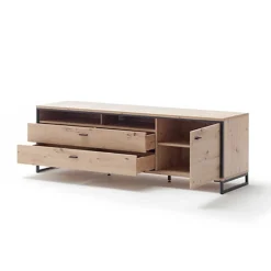Wohnen Tv & Hifi-Möbel|Lowboards<183x60x50 TV Unterschrank in Eiche Holzoptik - Nikdus