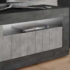 Wohnen Tv & Hifi-Möbel|Lowboards<138x56x43 TV Unterschrank in Grau zweifarbig - Dionassa