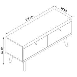 Wohnen Lowboards<107x50x40 TV Unterschrank mit Klappfächern - Cablos