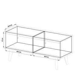 Wohnen Lowboards<107x50x40 TV Unterschrank mit Klappfächern - Cablos