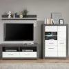 Wohnen Wohnwände<250x100x45 TV Wohnwand in Hochglanz - Istensa II (dreiteilig)