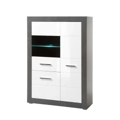 Wohnen Wohnwände<250x100x45 TV Wohnwand in Hochglanz - Istensa II (dreiteilig)