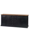 Wohnen Sideboards<220x96x53 Vintage Design Anrichte in Schwarz - Niovan