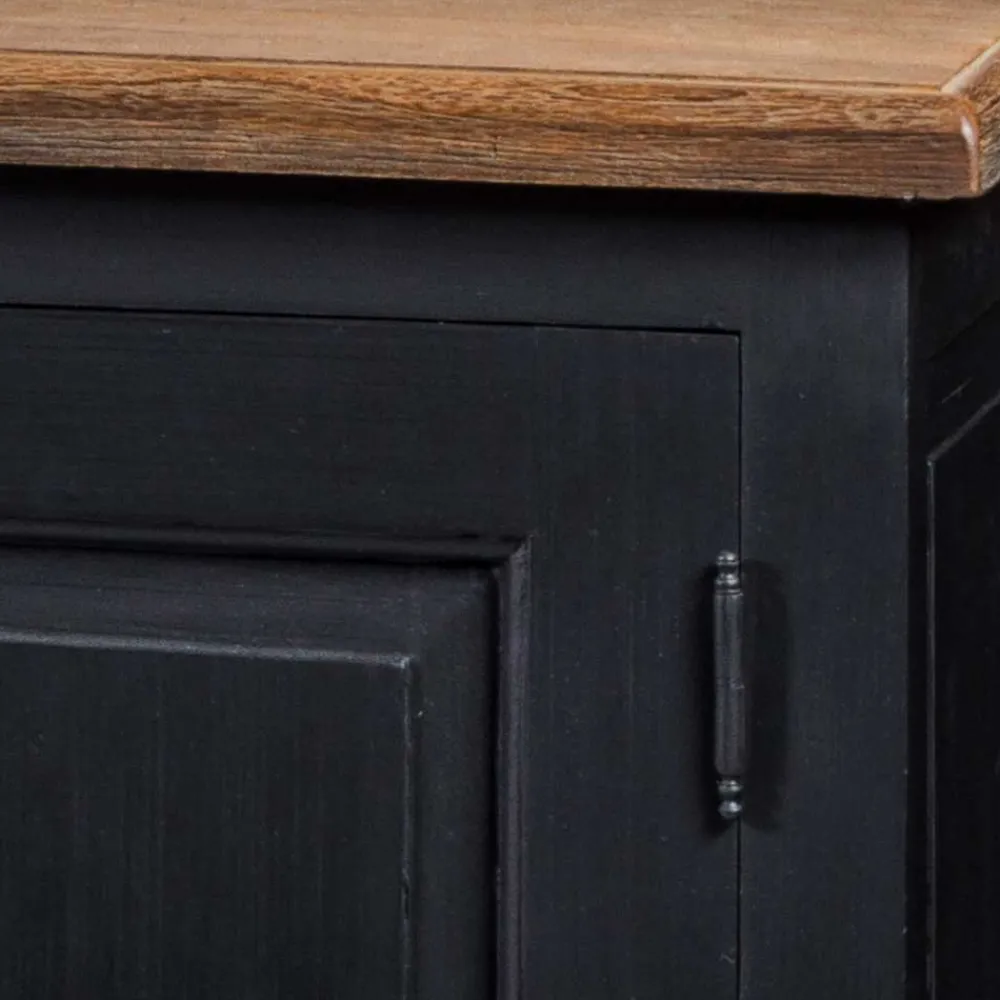 Wohnen Sideboards<220x96x53 Vintage Design Anrichte in Schwarz - Niovan