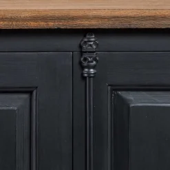 Wohnen Sideboards<220x96x53 Vintage Design Anrichte in Schwarz - Niovan
