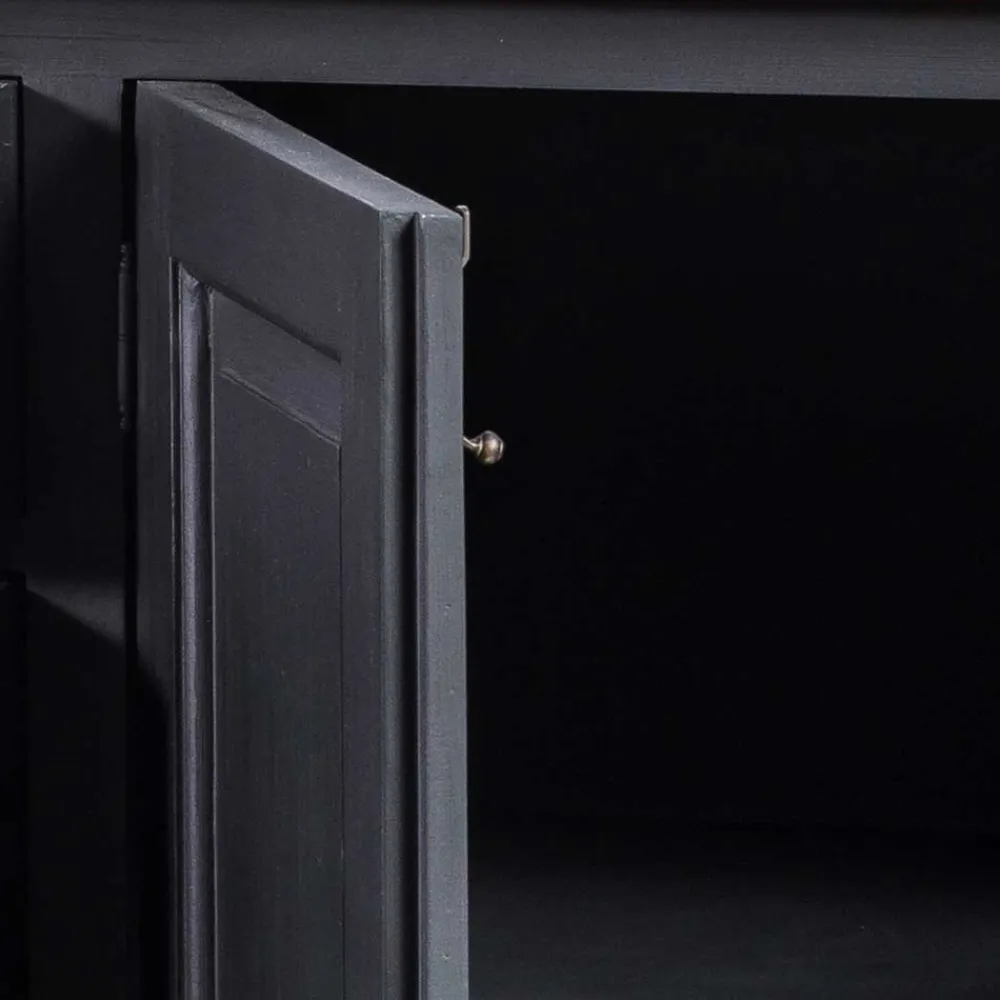 Wohnen Sideboards<220x96x53 Vintage Design Anrichte in Schwarz - Niovan