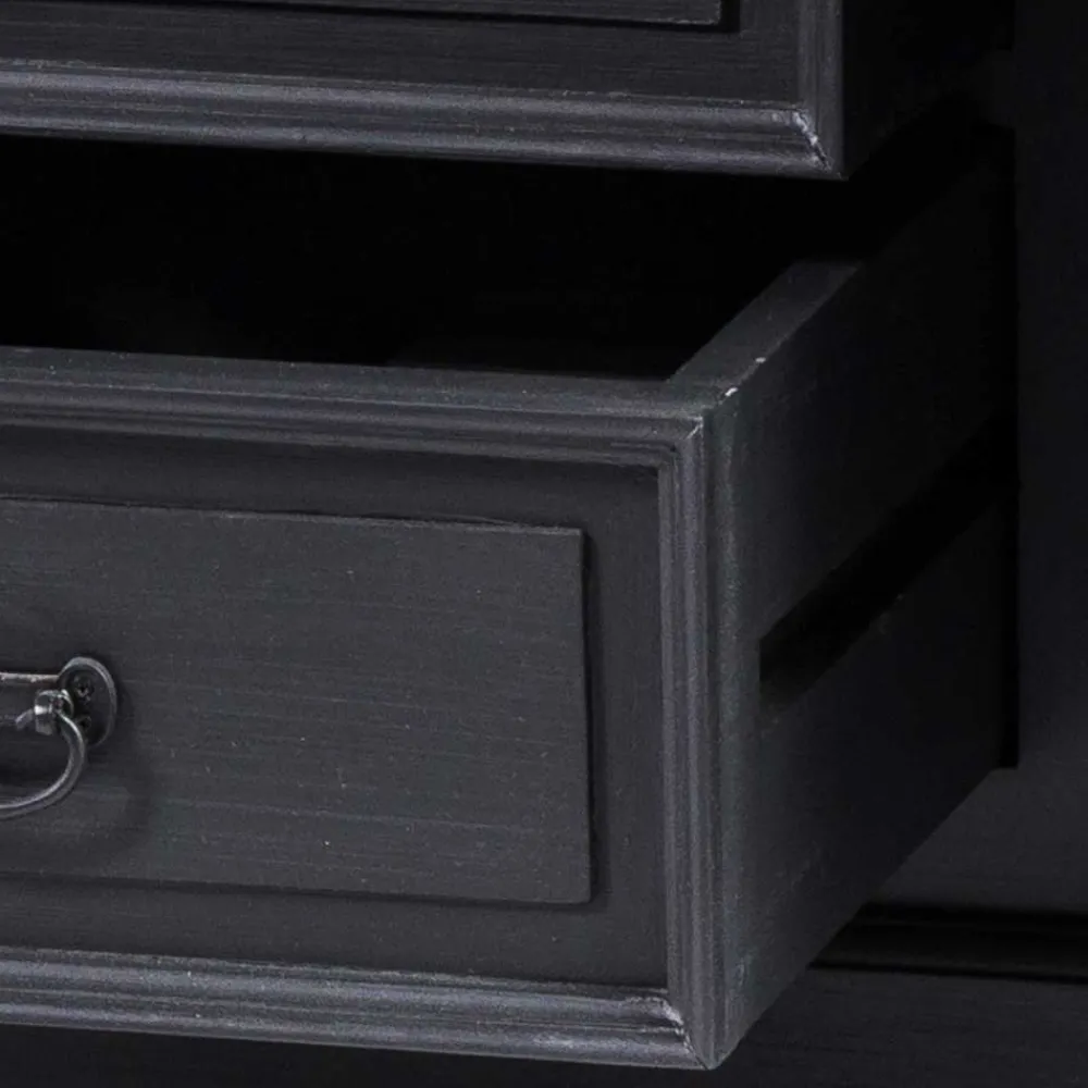 Wohnen Sideboards<220x96x53 Vintage Design Anrichte in Schwarz - Niovan