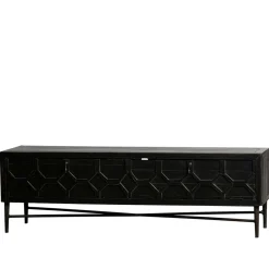 Wohnen Tv & Hifi-Möbel|Lowboards<160x50x45 Vintage Design Lowboard in Schwarz - Illestra