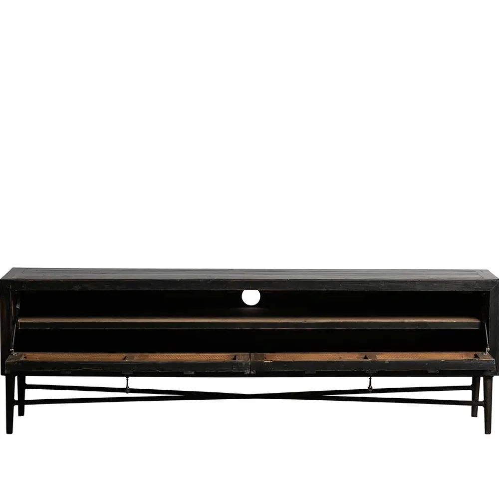 Wohnen Tv & Hifi-Möbel|Lowboards<160x50x45 Vintage Design Lowboard in Schwarz - Illestra