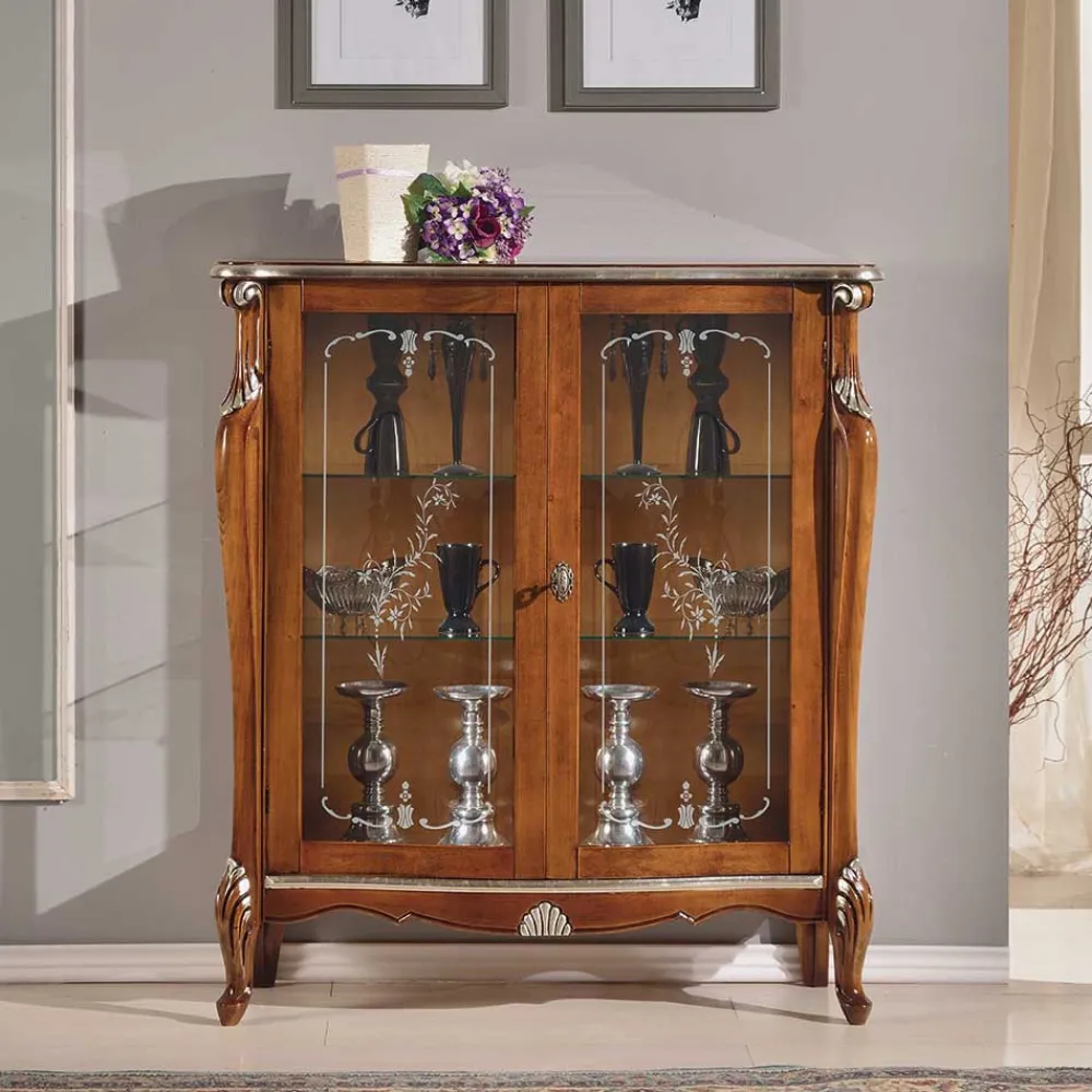 Wohnen Highboards<107x120x40 Vitrine im Italienischen Stil - Carlenna