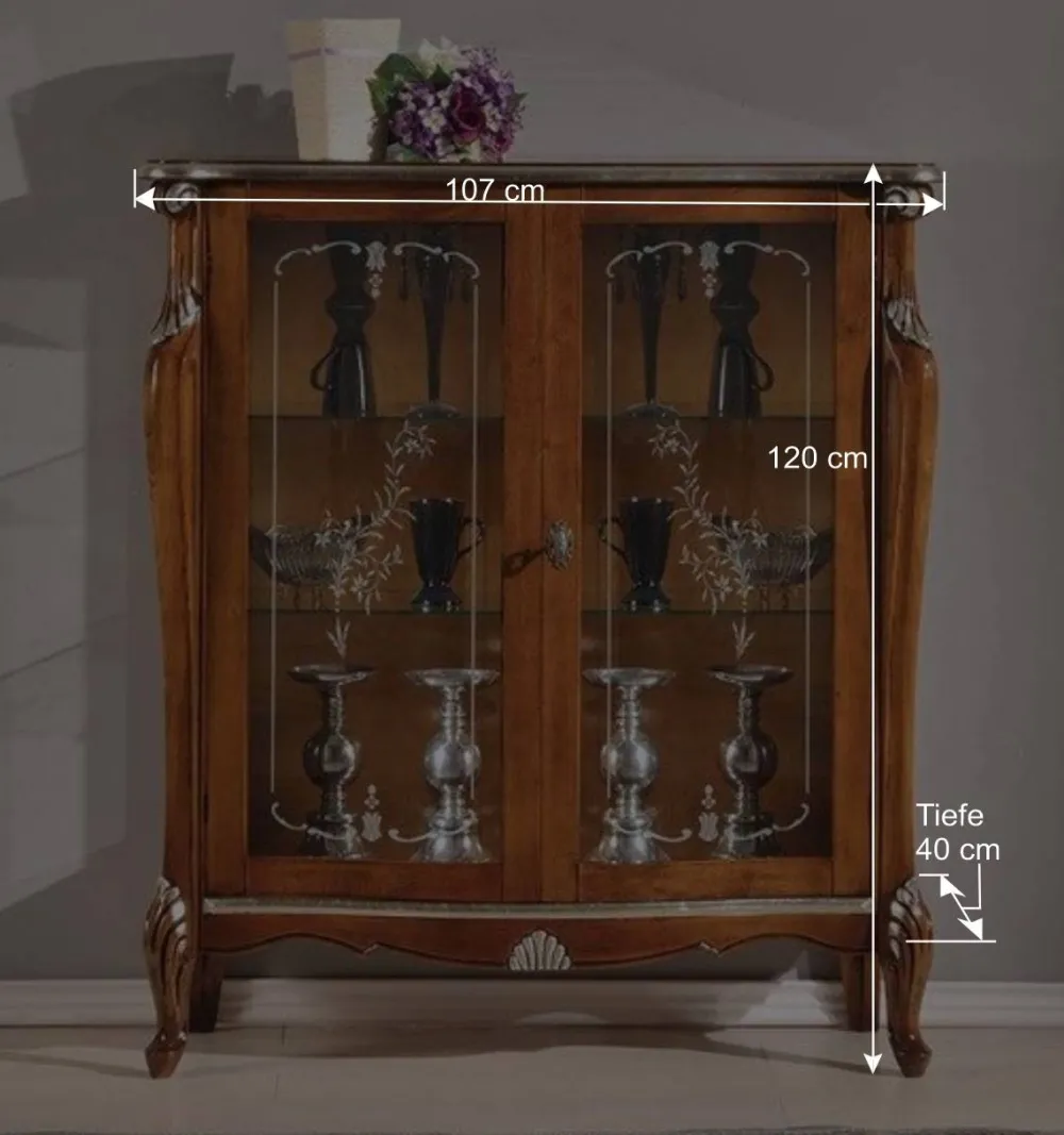 Wohnen Highboards<107x120x40 Vitrine im Italienischen Stil - Carlenna