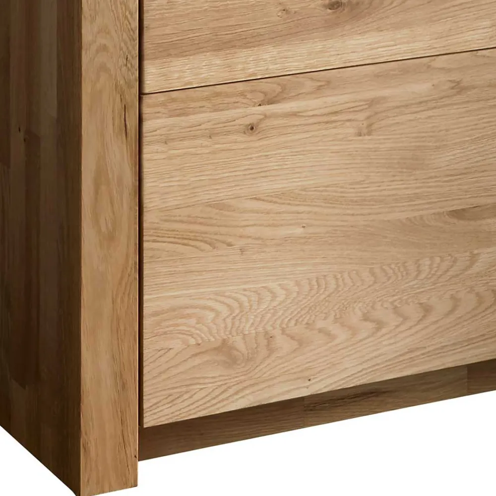 Wohnen Vitrinen<65x141x40 Vitrinenschrank aus Wildeiche Massivholz - Loitons