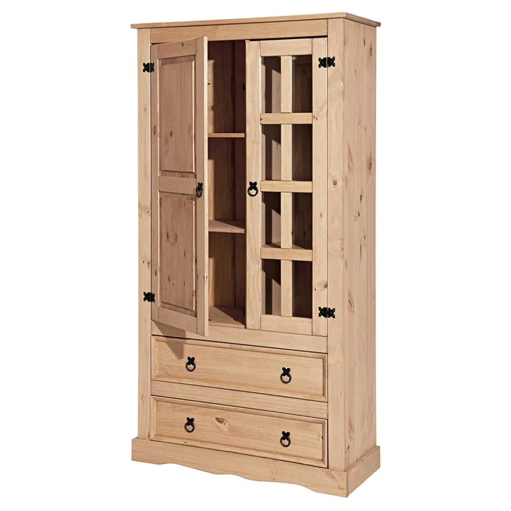 Wohnen Vitrinen|Schränke<100x190x41 Vitrinenschrank Landhaus Mexiko - Jardino