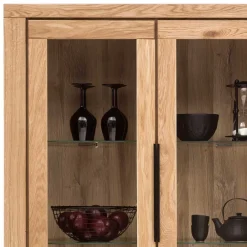 Wohnen Highboards|Vitrinen<108x199,5x40 Vitrinenschrank 4-türig - Nelenia