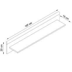 Wohnen Regale<107x20x19 Wand Regal in Weiß & Eichefarben - Cablos