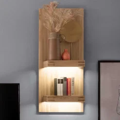 Wohnen Regale<50x115x25 Wandboard mit zwei Ablageböden - Crupean
