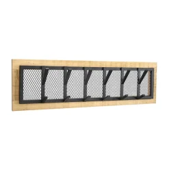 Wohnen Garderoben<100x30x11 Wandgarderobe aus Metall Gitter Schwarz - Altabeticas