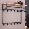 Wohnen Garderoben<100x80x33 Wandgarderobe aus Stahl mit 12 Haken - Lucos