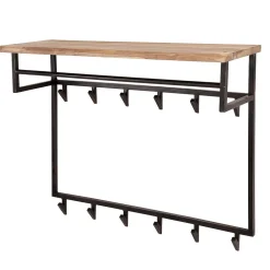 Wohnen Garderoben<100x80x33 Wandgarderobe aus Stahl mit 12 Haken - Lucos