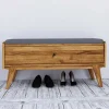 Wohnen Sitzbank<112x52x37 Wildeiche Bank mit Klappe - Hardus