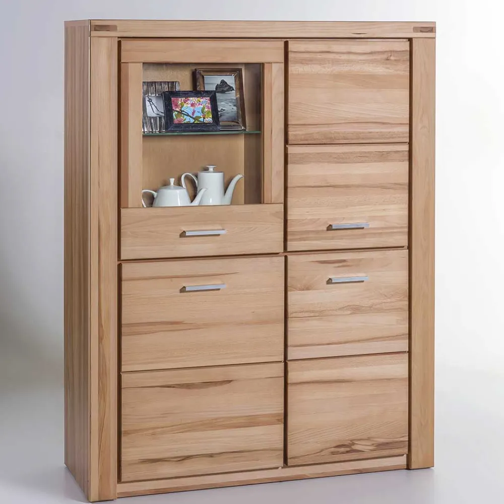 Wohnen Highboards<108x140x40 Wohnraum Highboard in Kernbuche - Uhelia