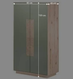 Wohnen Highboards<90x120x45 Wohnzimmer Highboard in Grau & Buche - Ajevos