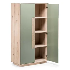 Wohnen Highboards<90x120x45 Wohnzimmer Highboard in Grau & Buche - Ajevos