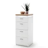 Wohnen Kommoden<42x98x44 Wohnzimmer Hochkommode mit LED - Nusenia