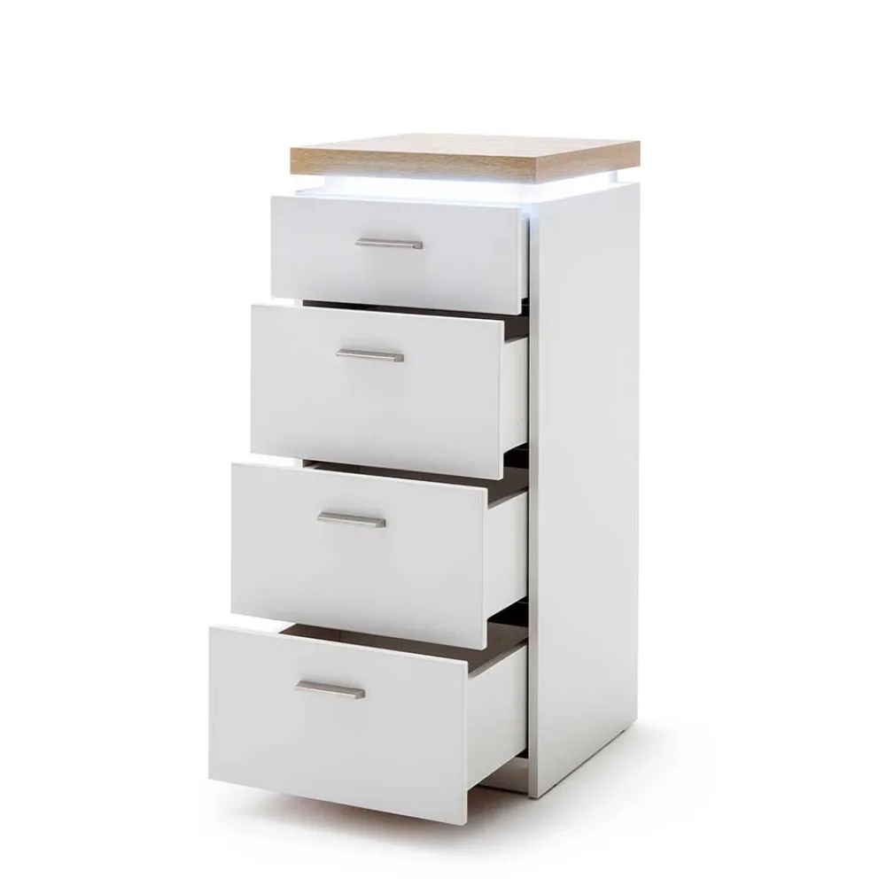 Wohnen Kommoden<42x98x44 Wohnzimmer Hochkommode mit LED - Nusenia