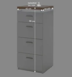 Wohnen Kommoden<42x98x44 Wohnzimmer Hochkommode mit LED - Nusenia