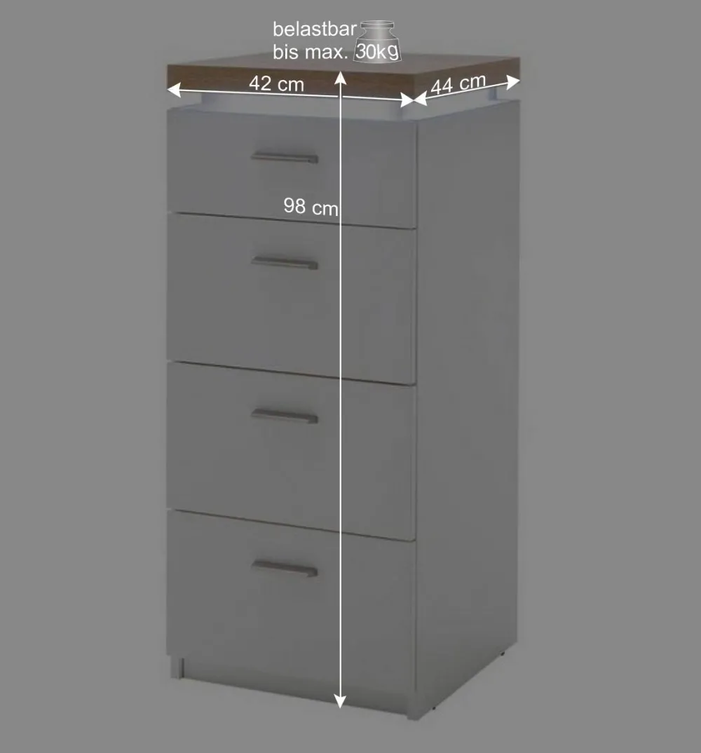 Wohnen Kommoden<42x98x44 Wohnzimmer Hochkommode mit LED - Nusenia