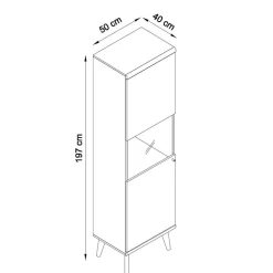 Wohnen Vitrinen|Schränke<50x197x40 Wohnzimmer Schrank mit Glas - Cablos I
