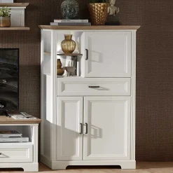 Wohnen Highboards<93x150x42 Wohnzimmer Schrank mit LED Licht - Sinolita