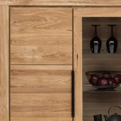 Wohnen Highboards|Kommoden<160x141x40 Wohnzimmerschrank mit Glaseinsatz - Nelenia