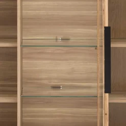 Wohnen Highboards|Kommoden<160x141x40 Wohnzimmerschrank mit Glaseinsatz - Nelenia